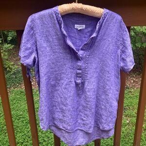 Westbound purple V neck pullover blouse
